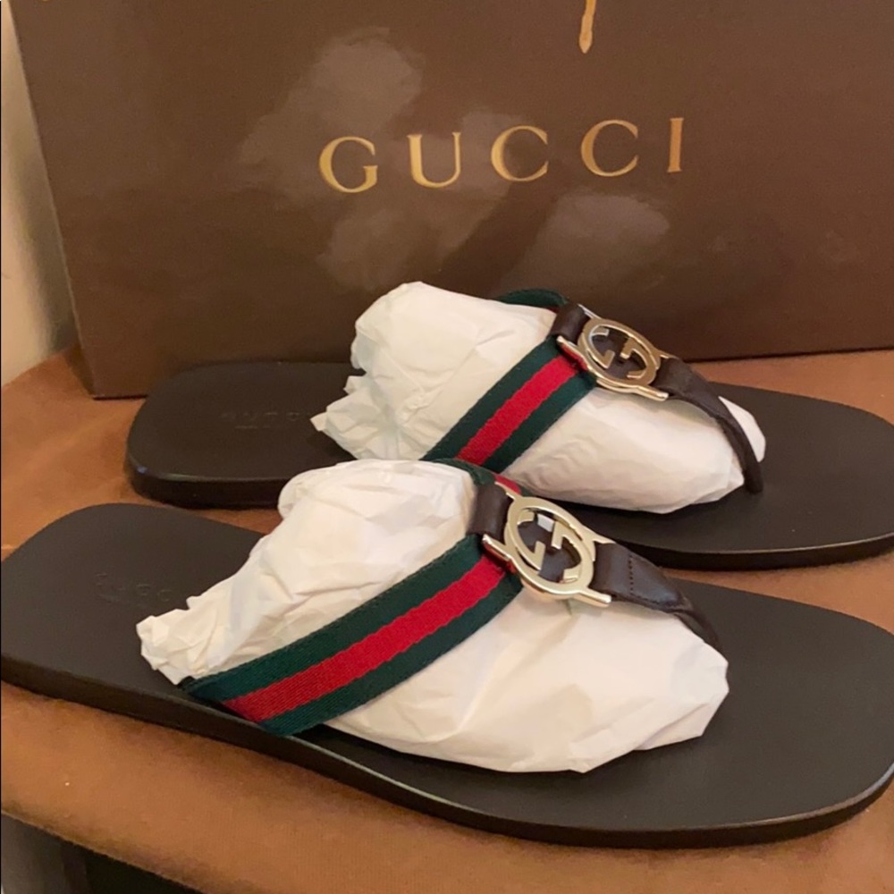 Gucci Brit Flat Things! Iconic Hard to get New 7.5